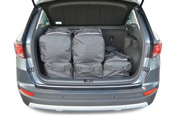 Seat Ateca 2016-present Car-Bags travel bags (low boot floor: no organiser, no 4WD)